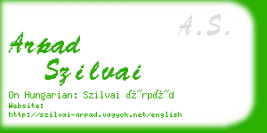 arpad szilvai business card